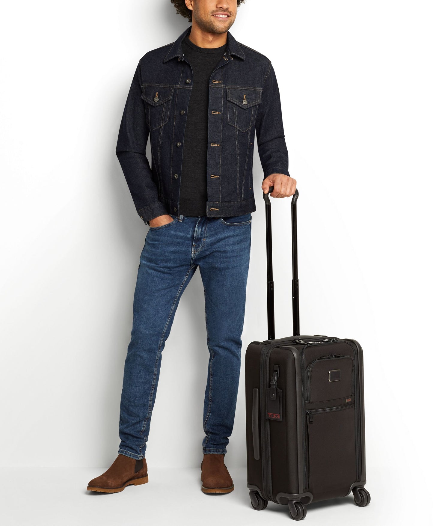Alpha International Dual Access 4 Wheeled Carry-On - Black