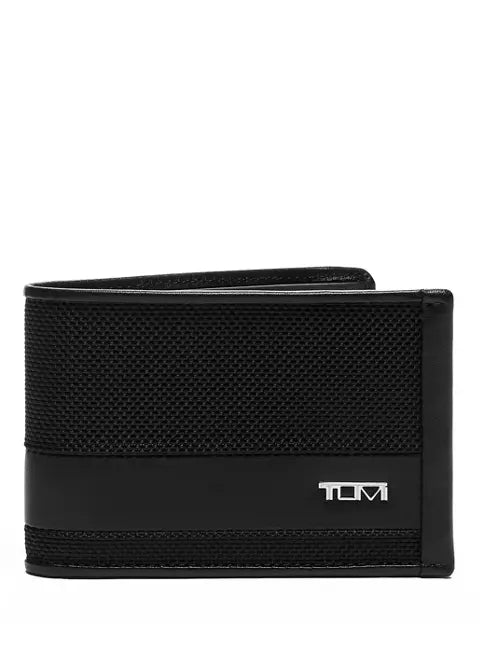 Alpha Slim Single Billfold- Black