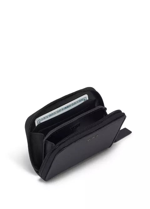 Nassau Zip Around Card Case - Black Embossed